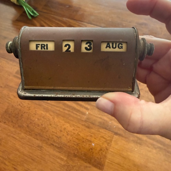Vintage Park Sherman Perpetual Desk Calendar Patina Collectible